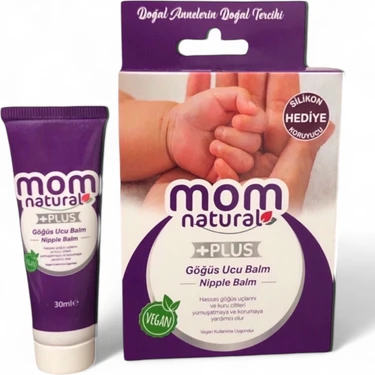 Mom Natural VEGAN Göğüs Ucu Krem SILIKON Koruyucu Hediyeli-30ml-Emziren Anneler İçin Özel Formüle