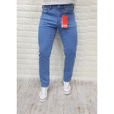 Ceza Denim Erkek Slim Fit Açık Mavi Esnek Likralı Kot Pantolon