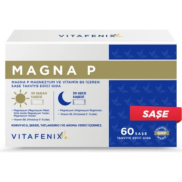 Vitafenix Magna P Magnezyum Ve Vitamin B6 Içeren Takviye Edici Vegan Gıda 60