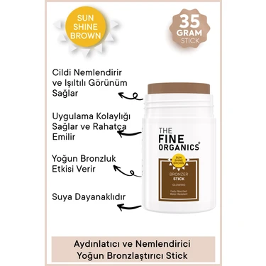 The Fine Organics Aydınlatıcı Ve Nemlendirici Yoğun Bronzlaştırıcı Stick,