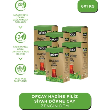 Ofçay Hazine Siyah Dökme Çay 1 kg X 6