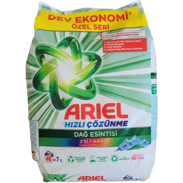 Ariel Dağ Esintisi 7 kg Hızlı Çözünme Toz Çamaşır Deterjanı 46 Yıkama Leke Çıkarma