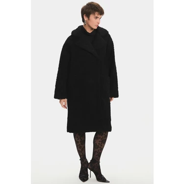NG Style Cep Detaylı Peluş Uzun