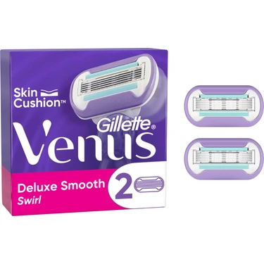 Gillette Venus Extra Smooth Swirl 2 Yedek Başlık Kadınlar İçin Ergonomik Tasarımlı Tıraş