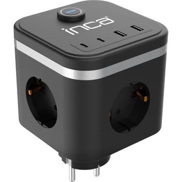 Inca IPW-47SY 3port 2x Usb+2x Type-C Akım Korumalı LED Tuşlu Duvar Priz -