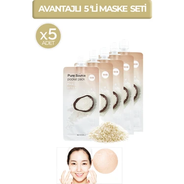 Ölü Derileri Arındıran,aydınlatıcı Pirinç Peeling Set 5X10MLPURE Source Pocket Pack