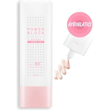 MISSHA Ton Eşitleyici Aydınlatıcı Güneş Kremi 50ml A'PIEU Power Block Tone Up Base Pink