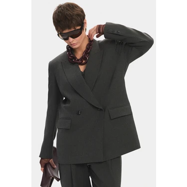 NG Style Kadın Oversize Kruvaze Kapama Blazer