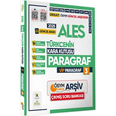 Karakutu Yayınları 2025 ALES Türkçenin Kara Kutusu Paragraf 3 Vip ÖSYM Çıkmış Soru Havuzu