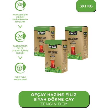 Ofçay Hazine Dökme Siyah Çay 1000 gr x 3'lü