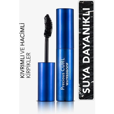 Flormar-Kıvırıcı ve Dolgunlaştırıcı Oval Fırçalı Precious Curl Suya Dayanıklı Maskara (003 Siyah)