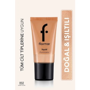 Flormar Likit Aydınlatıcı 002 Sunset Glow Doğal Işıltı Veren Hafif Yapılı 100