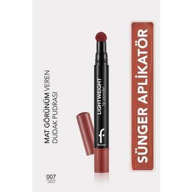 Lightweight Lip Powder Yoğun Renk Veren Mat Likit Dudak Pudrası (007 Grace)