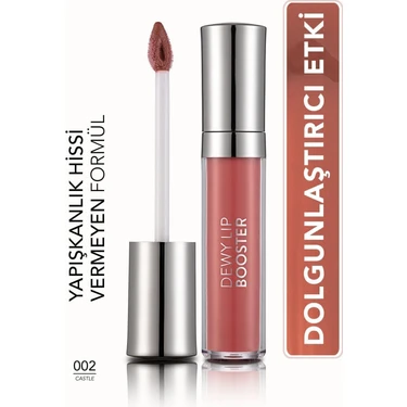 Dewy Lip Booster Dolgun Görünüm Veren Nemlendirici Dudak Parlatıcısı (002 Castle)