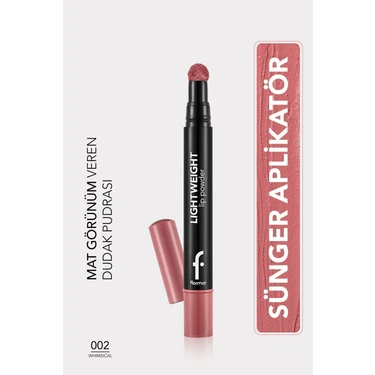 Lightweight Lip Powder Yoğun Renk Veren Mat Likit Dudak Pudrası (002 Whimsical)