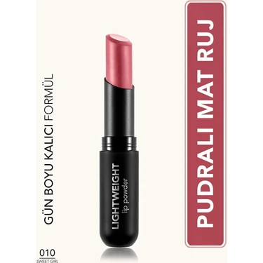 Lightweight Lip Powder Ultra Hafif Nemlendirici Stick Mat Ruj (010 Sweet Girl)