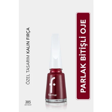 Nail Enamel Yoğun Renk Veren Uzun Süre Kalıcı Parlak Oje (385 Red Velvet)