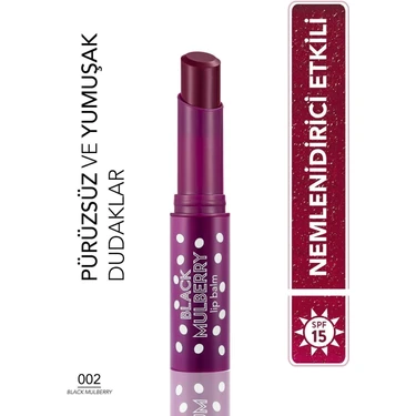 Flormar Doğal Renk Veren Meyve Aromalı Dudak Balmı 002 Black Mulberry
