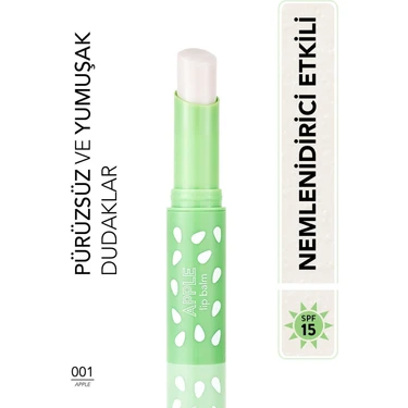 Flormar Renkli Dudak Balmı Tatlı Aromalı ve Besleyici 001 Elma Stick Dudak