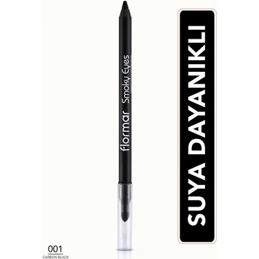 Flormar-Sünger Uçlu ve Suya Dayanıklı Smoky Eyes Dumanlı Makyaj Göz Kalemi (001 Karbon Siyah)