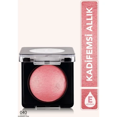 Flormar Baked Blush-On Yüksek Pigmentli & Doğal Işıltılı Fırınlanmış Allık (040 Shimmer Pink)