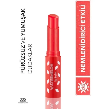 Flormar-Tatlı Aromalı ve Besleyici Lip Balm Renkli Dudak Balmı (005 Karpuz)