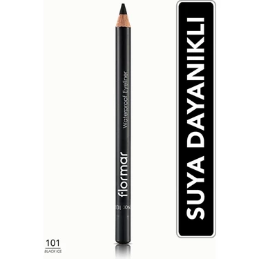 Flormar-Suya Dayanıklı Mat ve Yoğun Pigmentli Waterproof Eyeliner Göz Kalemi (101 Siyah)