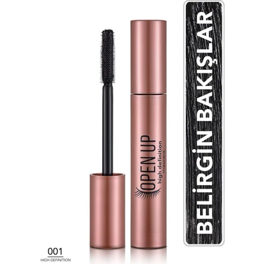 Flormar Open Up HD Yoğun Renk Veren Yelpaze Etkili Maskara (001 Siyah)