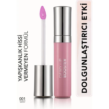 Dewy Lip Booster Dolgun Görünüm Veren Nemlendirici Dudak Parlatıcısı (001 Match)