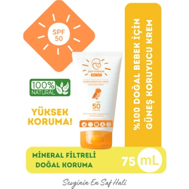 Doğal Mineral Filtreli Bebek Güneş Kremi 75 ml 50