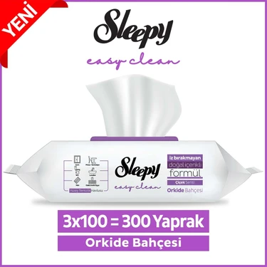 Sleepy Easy Clean Orkide Bahçesi Yüzey Temizlik Havlusu 3x100 (300