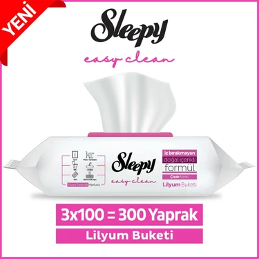 Sleepy Easy Clean Lilyum Buketi Yüzey Temizlik Havlusu 3x100 (300