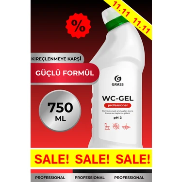 Grass Wc-Gel Professional Tuvalet Temizleyici ve Ağır Kirler Için Klozet Temizlik Ürünü 750