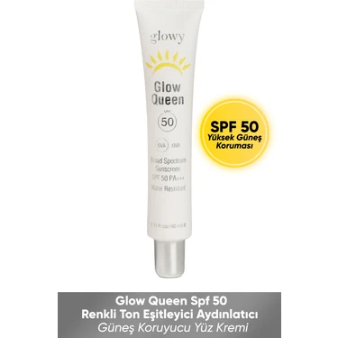 Glowy Glow Queen SPF50+ Güneş Koruyucu Yüz Kremi