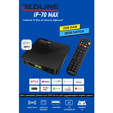 Redline Ip-70 Max Android 10 TV Box 2GB/16GB Fiyatı