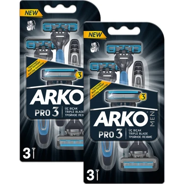 Arko Men Pro 3 Bıçaklı Erkek Tıraş Bıçağı 3'lü 2