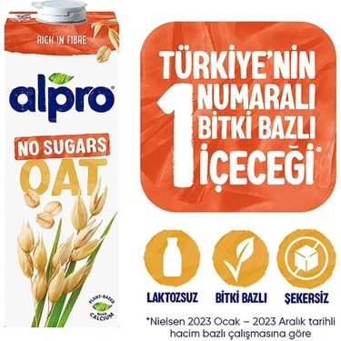 Alpro Şekersiz Yulaflı İçecek