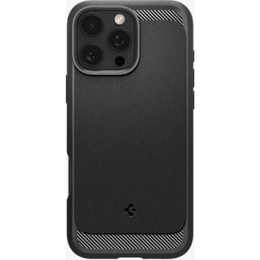 Spigen iPhone 16 Pro Max Kılıf Rugged Armor MagFit MagSafe özellikli Matte Black -