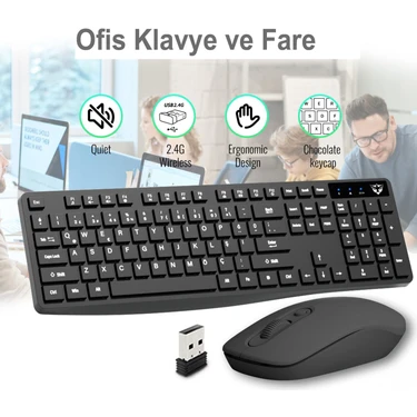 Emtu Life SC601 Kablosuz Klavye Mouse Set Siyah  USB Türkçe