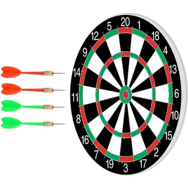 Walke 16INÇ Dart Tahtası Seti, 6 Çelik-Plastik Dart ile Çift Taraflı Dart Tahtası Oyunu, Oyun