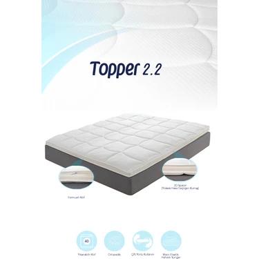 Topper 2.2 - Adaptif Visco Yatak Pedi - Memory Foam - Exclusive Extra Dolgun