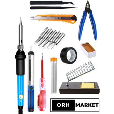 ORH MARKET 60W Yüksek Kalite Sıcaklık Ayarlanabilir Seramik Rezistörlü Kalem Havya Lehim Makinesi
