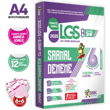 2025 8. Sınıf Yeni Sistem Lgs 6lı Sarmal Deneme Paketi Dijital Çözümlü Hızlı Tosbik