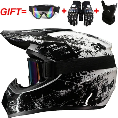 Mundo Venta Unisex Yetişkin Motosiklet Kaskı Off-Road Kask Seti (Yurt