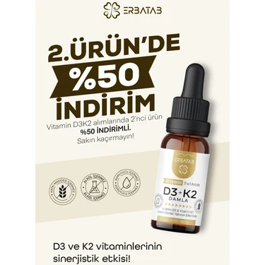 Erbatab Vitamin D3 K2 2'si 1 Arada