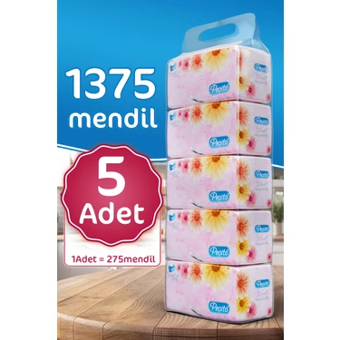 Premium Çift Katlı Pratik Mendil – Toplam 1375 Adet, 5 Paket (275