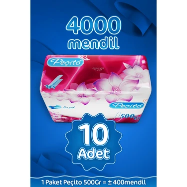 Elite 4000'LÜ Çift Katlı Çek-Al Mendil Seti ( 10ADET x 400