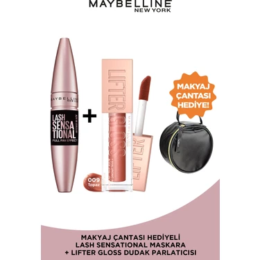 Maybelline New York Lash Sensational Yelpaze Etkili Siyah Maskara + Maybelline New York Lifter