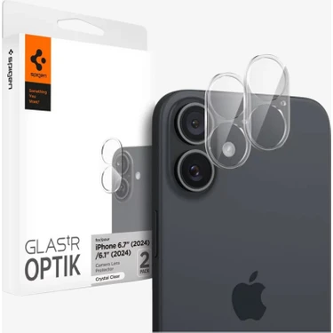 Spigen Apple iPhone 16 Plus / Apple iPhone 16 Kamera Lens Camı Koruyucu  Glas.tr Optik Crystal