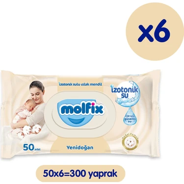 Molfix İzotonik Sulu Islak Mendil Yenidoğan 300
